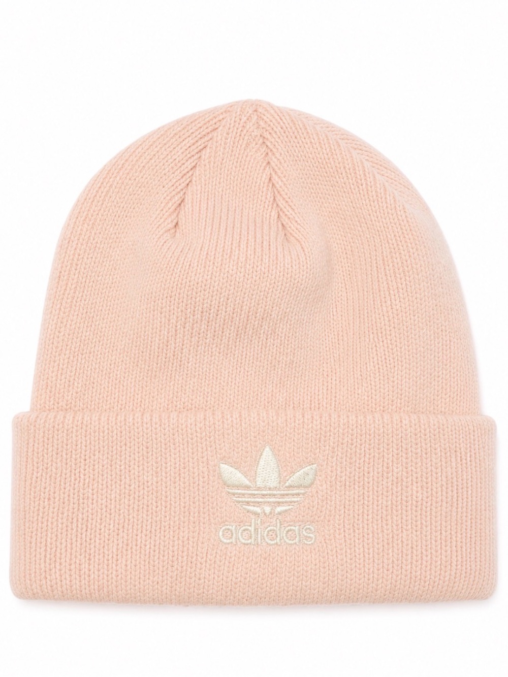 adidas Knit Beanie in Pale Peach with Trefoil